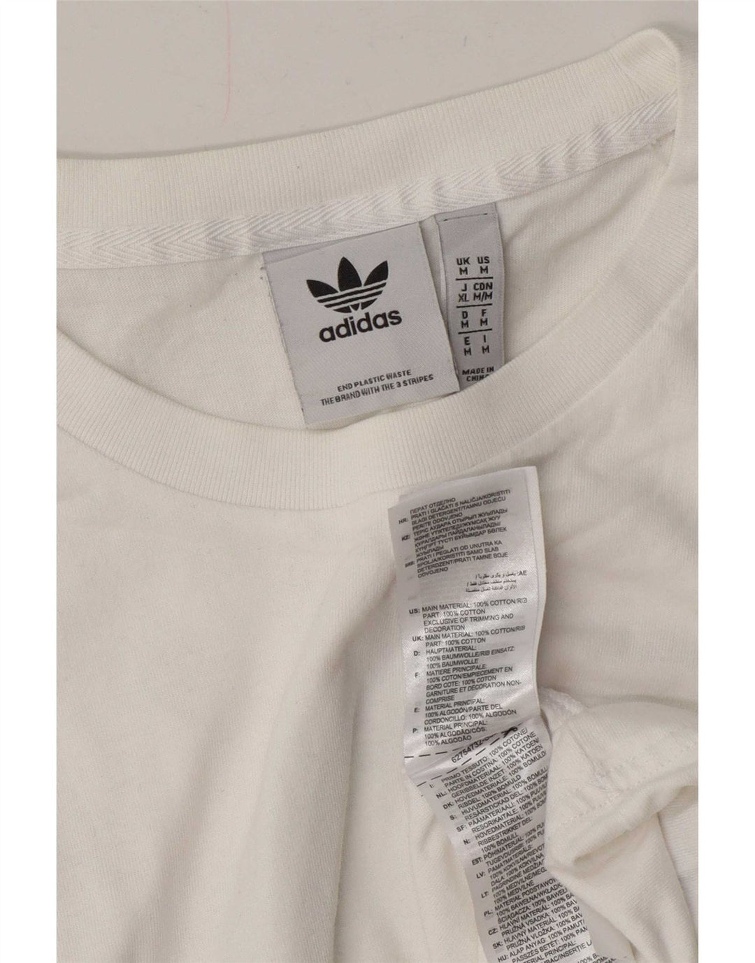 Męska koszulka z grafiką Adidas, średnia, biała bawełna