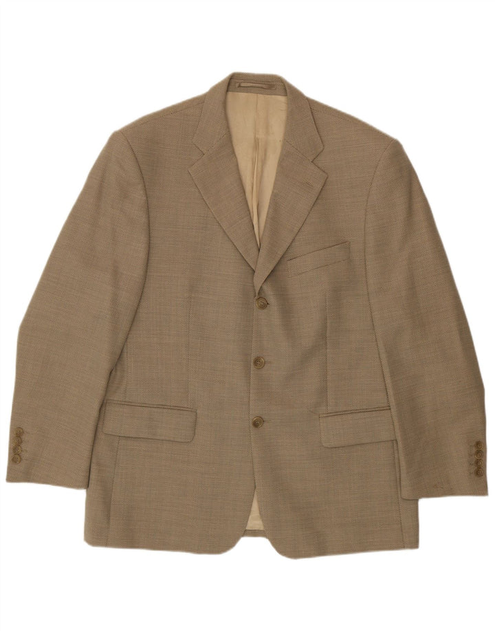 DOUGLAS Mens 3 Button Blazer Jacket UK 42 XL Beige Flecked Wool