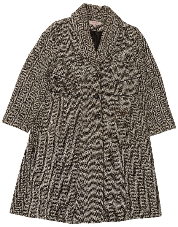 Płaszcz damski Jacques Vert UK 18 XL, czarny, poliester w jodełkę