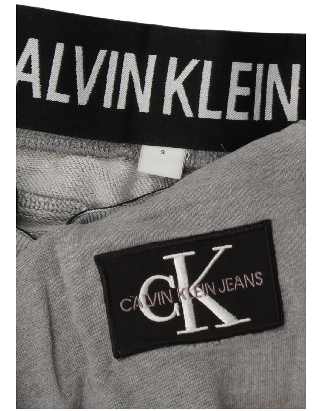 Męskie spodnie dresowe CALVIN KLEIN, małe, szare, bawełniane