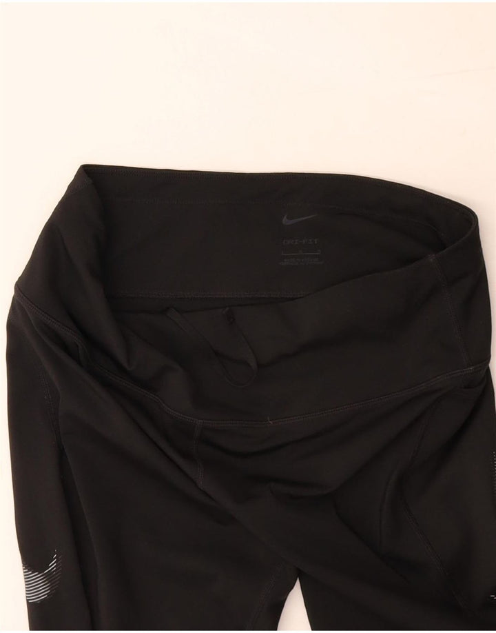 Damskie legginsy NIKE Dri Fit Graphic UK 14, duże, czarne, poliestrowe