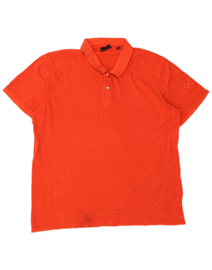 Męska koszulka polo DKNY z grafiką, 2XL, pomarańczowa, bawełniana
