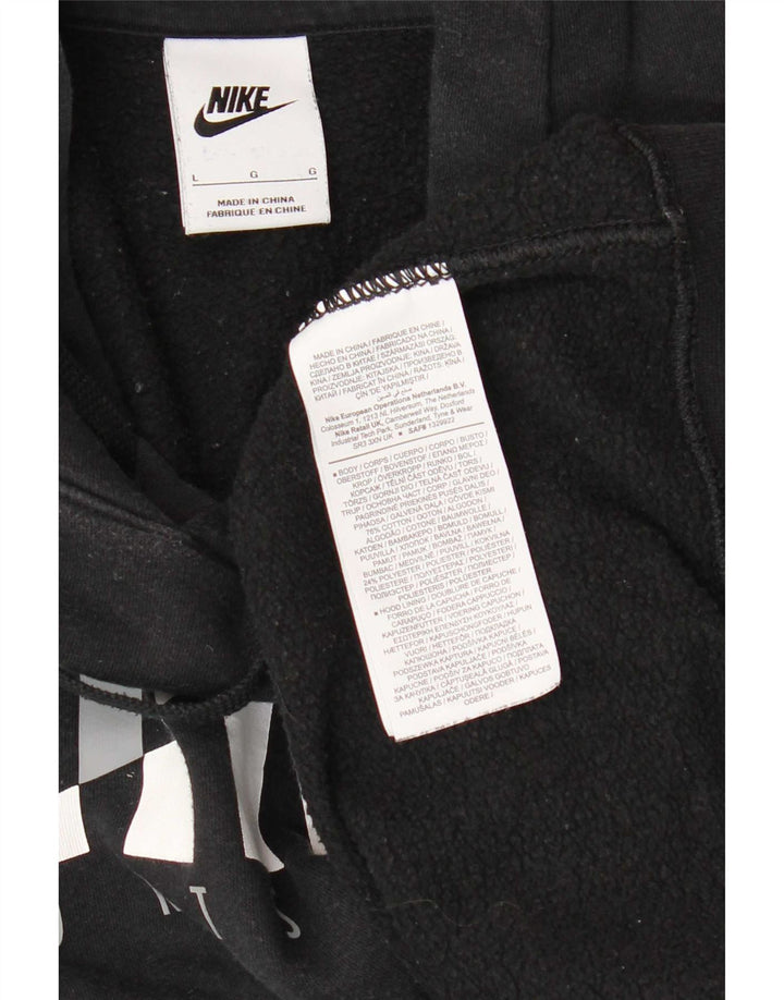 Męski sweter z kapturem Nike z grafiką, duży, czarny, bawełniany
