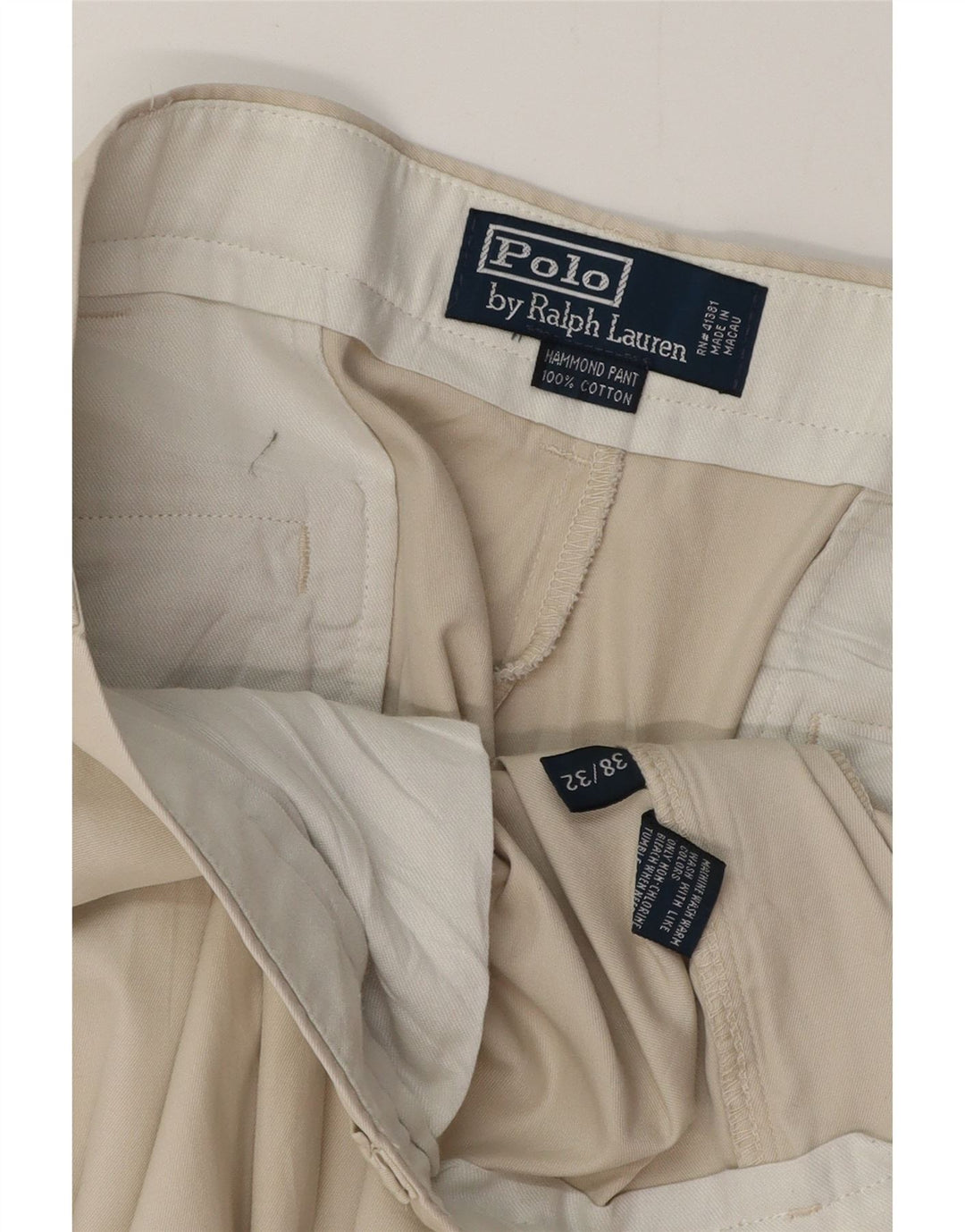 POLO RALPH LAUREN Męskie spodnie typu Chino W38 L32 Beżowa bawełna