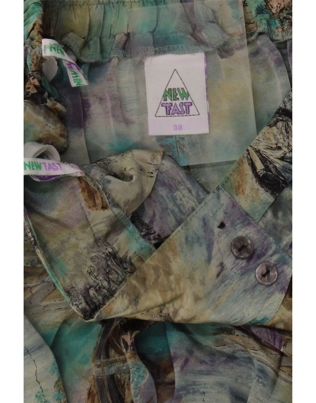 NOWOŚĆ Damska plisowana spódnica FAST EU 38 Medium W30 Wielobarwny blok kolorów