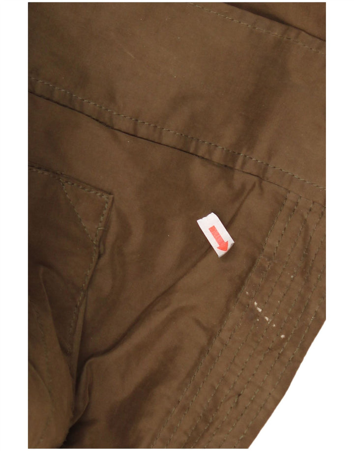 Damska kurtka parka z kapturem Zara UK 14, średnia khaki, bawełna w kratkę