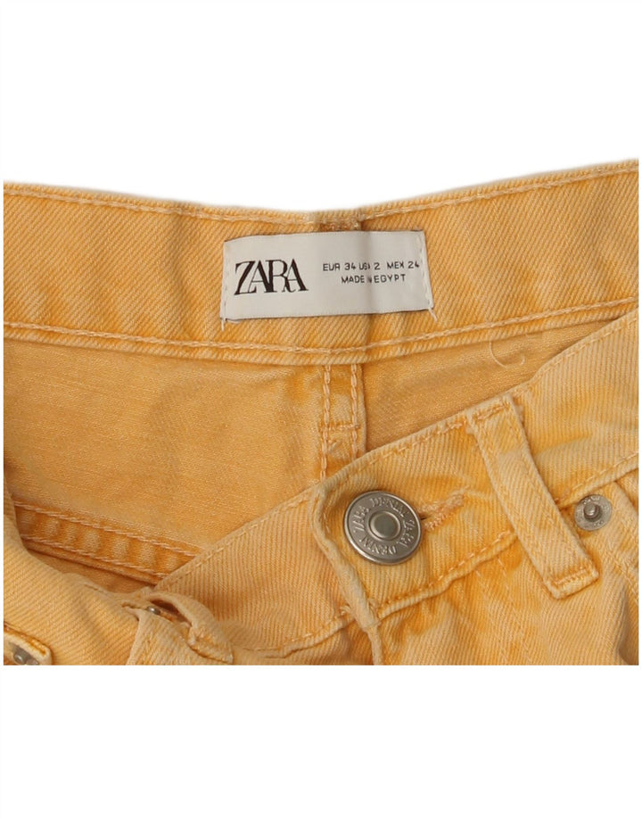 Damskie spodenki jeansowe ZARA EU 34 2XS W24 Żółte