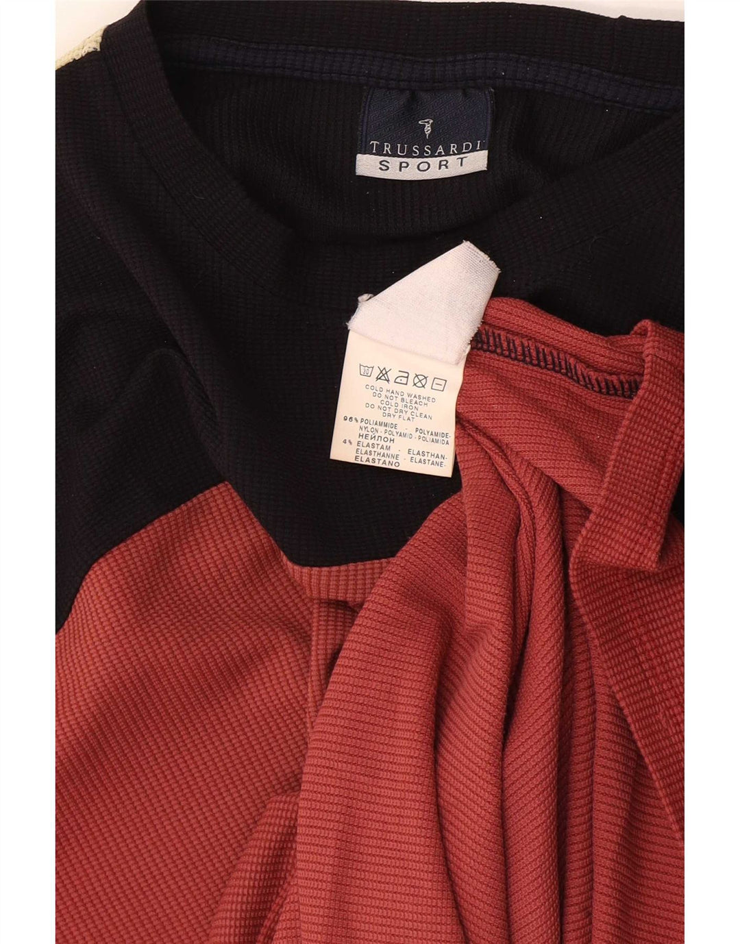 T-shirt męski Trussardi Top, średni czerwony, blokowy poliamid