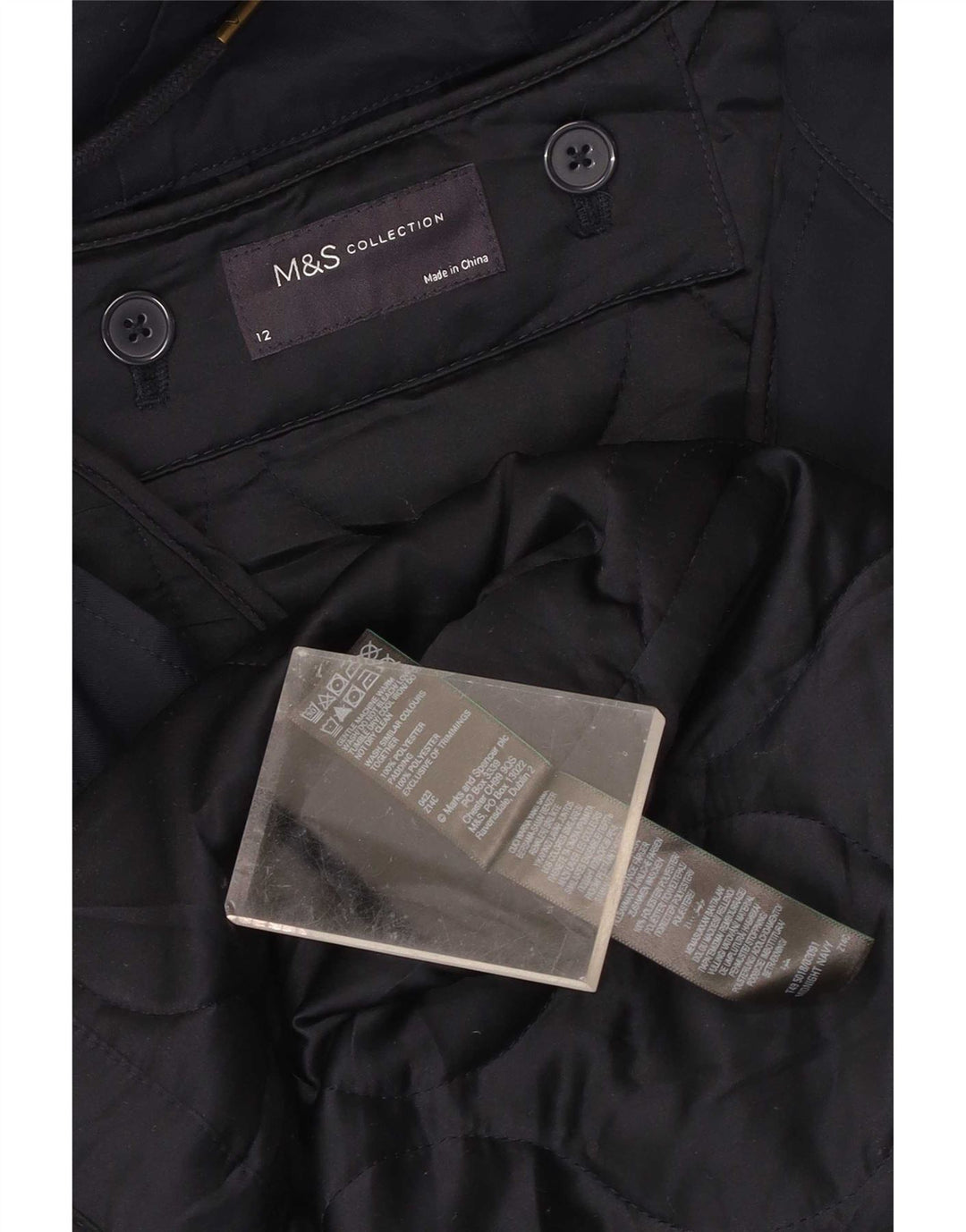 Damska kurtka parka z kapturem Marks & Spencer UK 12, średni granatowy poliester