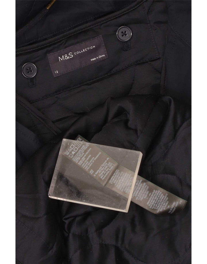 Damska kurtka parka z kapturem Marks & Spencer UK 12, średni granatowy poliester
