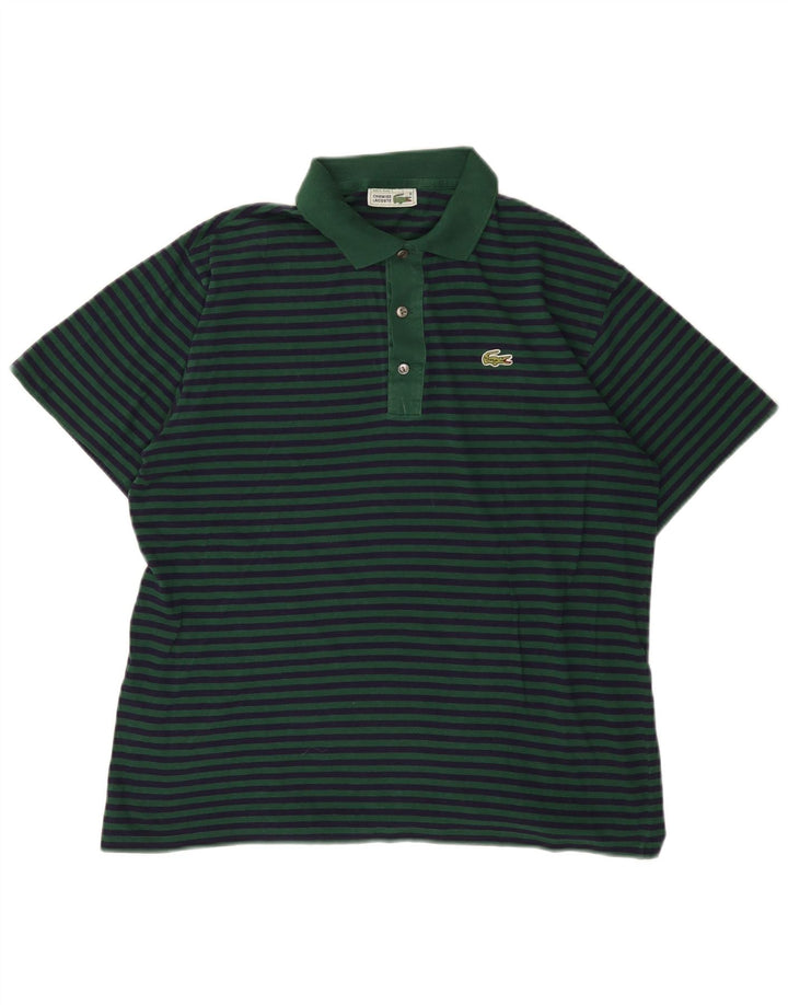 Męska koszulka polo Lacoste, rozmiar 4, w średnie zielone prążki