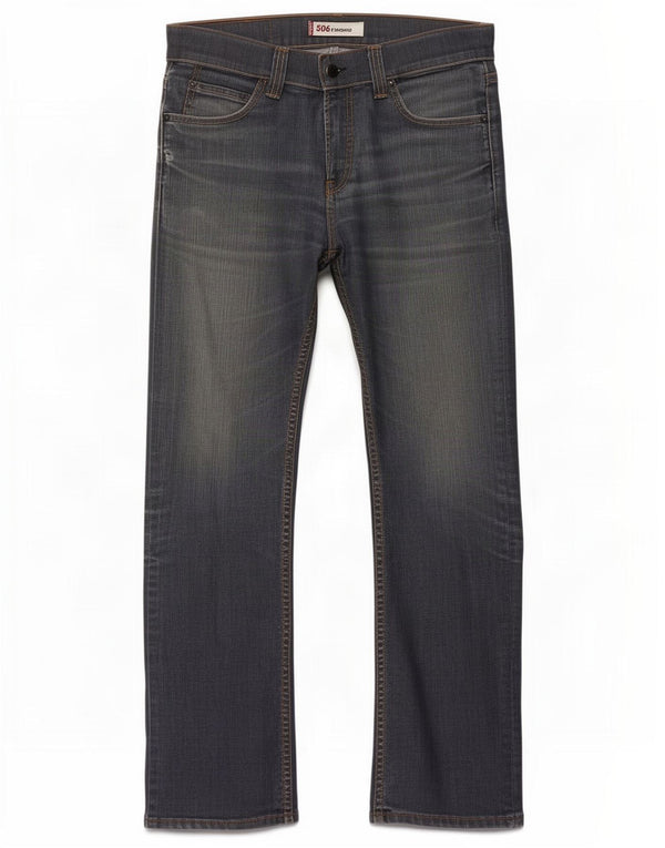 Męskie jeansy Levi's 506 o standardowym kroju W32 L32 Granatowa bawełna