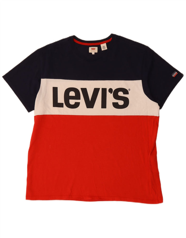 Męski T-shirt z grafiką LEVI'S Top XL, wielobarwna bawełna z blokami kolorów