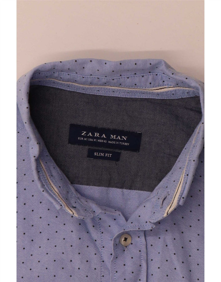 Koszula męska Zara Slim Fit, średnio niebieska w cętki