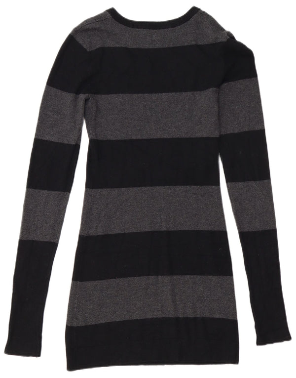 French Connection Womens Boat Neck Jumper Sweater UK 6 XS Black Striped