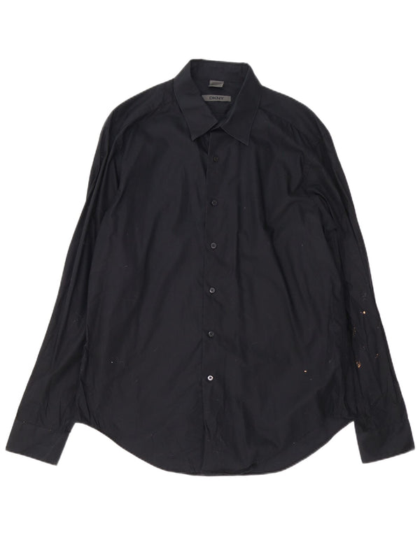 Koszula męska Dkny ze stretchem, slim fit, rozmiar 16 1/2, duża czarna bawełna