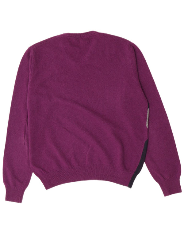 Męski sweter Brooksfield z dekoltem w szpic IT 48 Średni fiolet Argyle/Diament