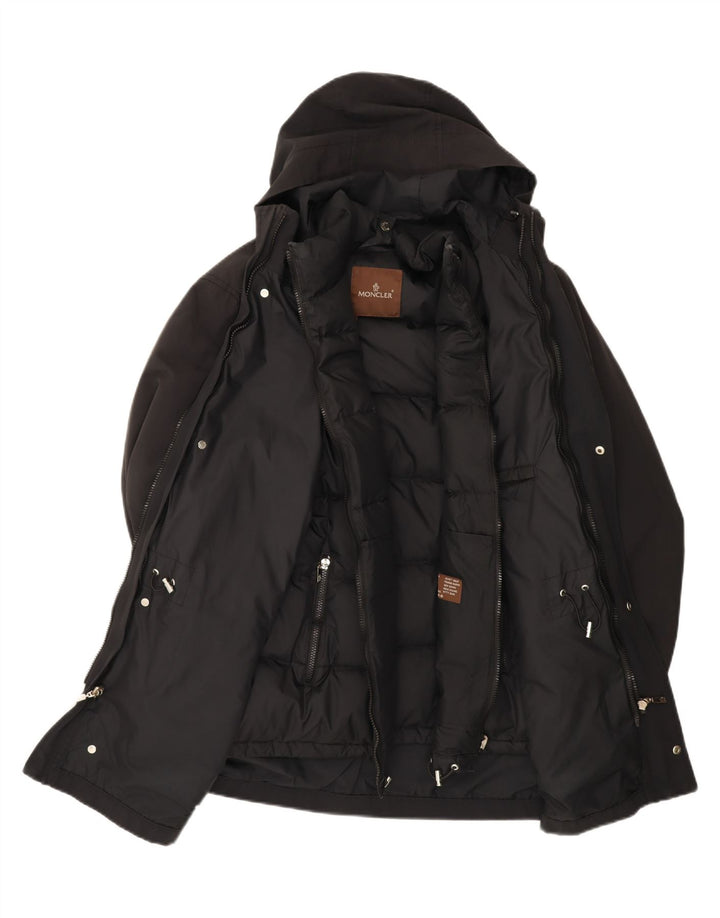 MONCLER Mens Hooded Padded Coat Size 3 Large Black Cotton Vintage Moncler and Second-Hand Moncler from Messina Hembry 