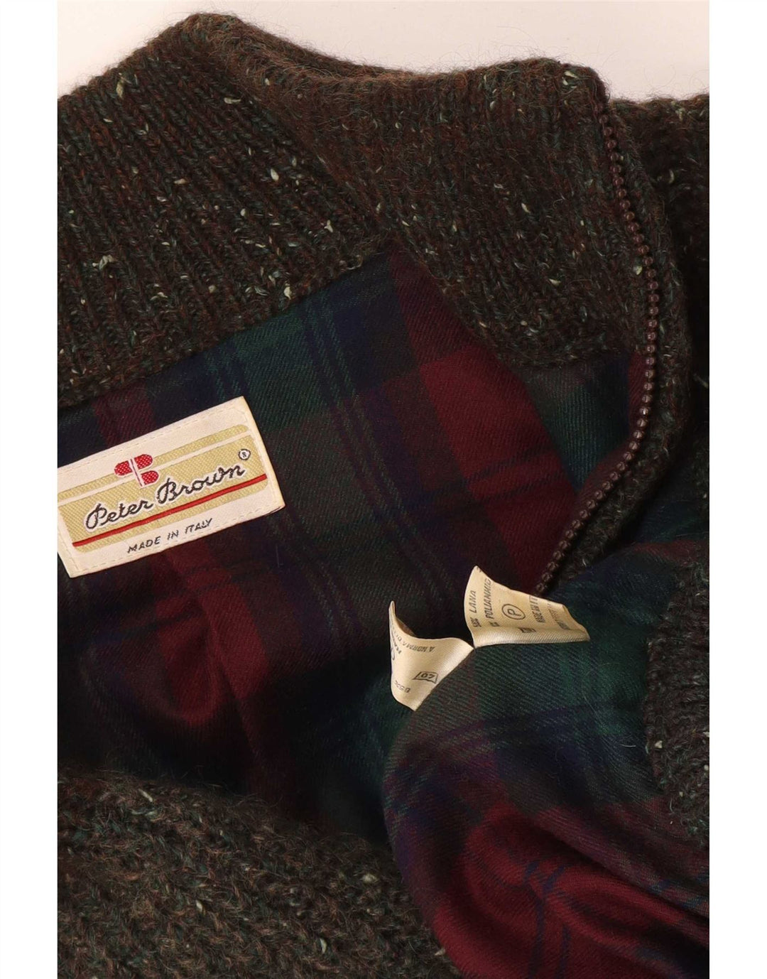 Sweter męski Peter Brown, średni, wełniany khaki w paski