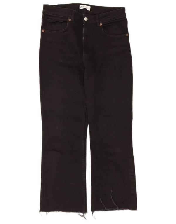 Dżinsy damskie Zara Cropped EU 42 Large W32 L25 Czarna bawełna