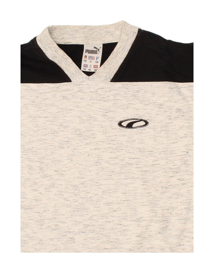 PUMA Boys Sweatshirt Jumper 11-12 Years Grey Colourblock Vintage Puma and Second-Hand Puma from Messina Hembry 