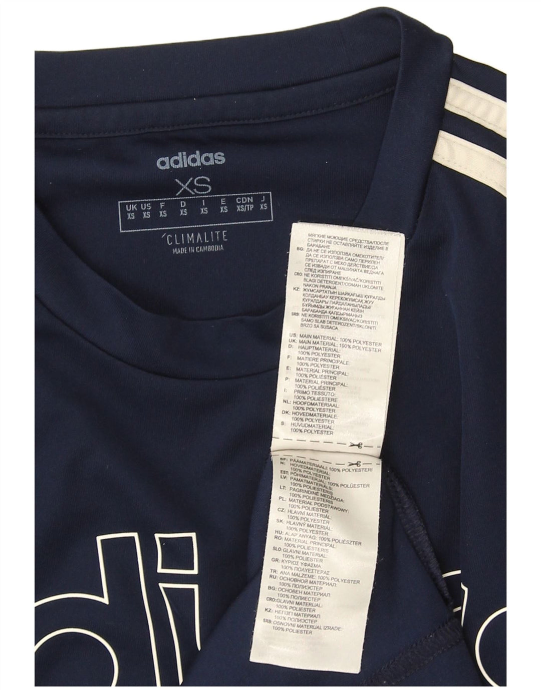 Adidas Męska koszulka Climalite Graphic Top XS Granatowy poliester