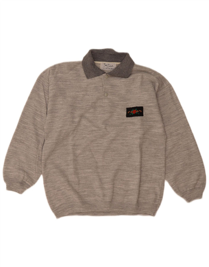 Męska bluza polo Jack Daniels, sweter średnioszary, nakrapiany