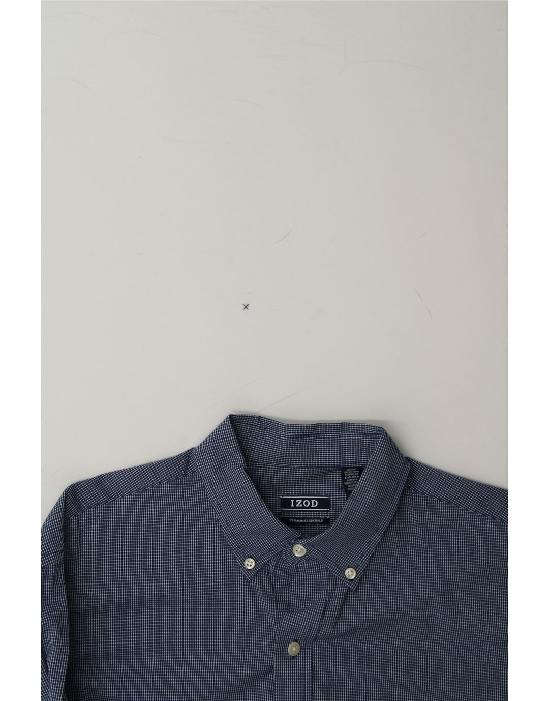 IZOD Mens Shirt Medium Blue Gingham Cotton Vintage Izod and Second-Hand Izod from Messina Hembry 