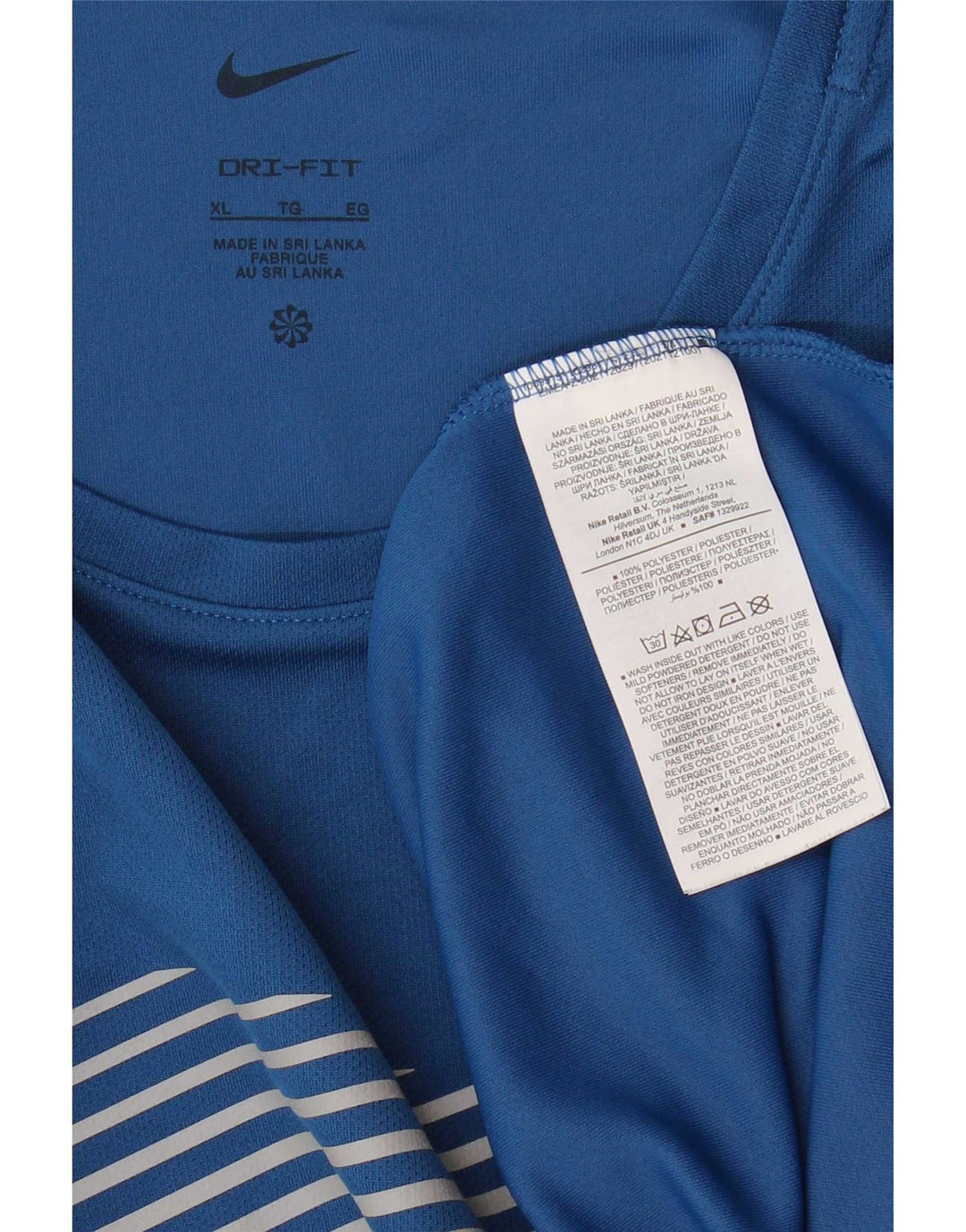 Męski T-shirt z grafiką Nike Dri Fit, XL, niebieski, poliester