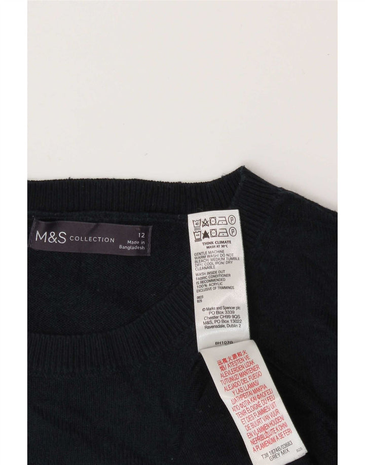 Sweter damski Marks & Spencer z okrągłym dekoltem, UK 12, średni szary