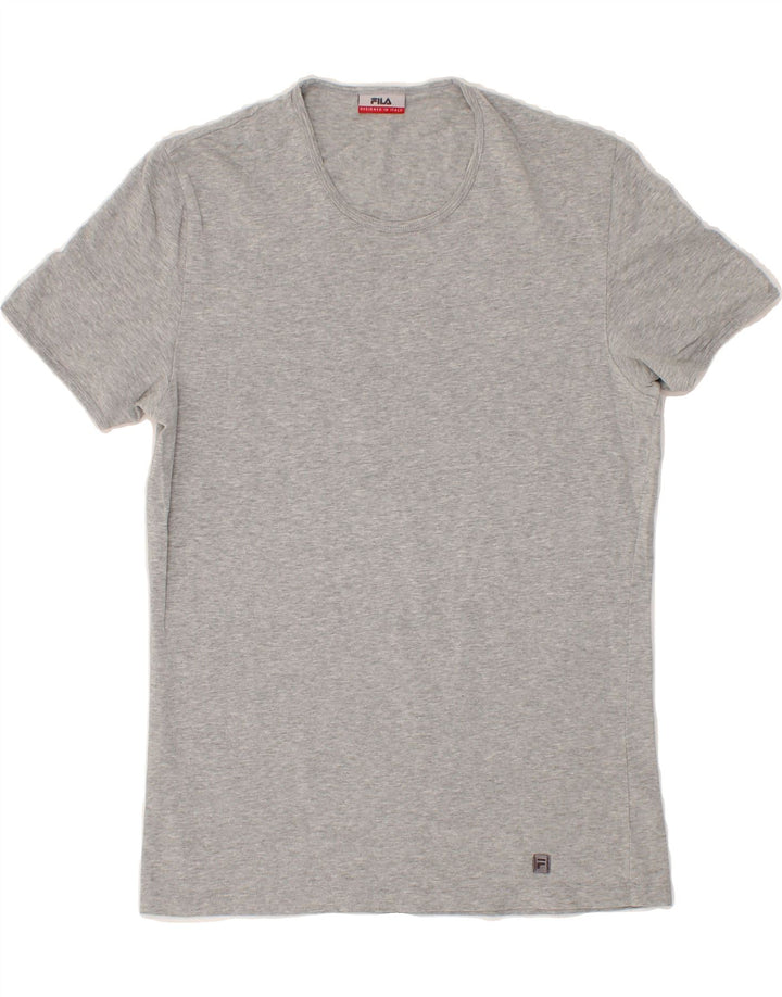FILA Mens T-Shirt Top Small Grey Flecked Cotton Vintage Fila and Second-Hand Fila from Messina Hembry 