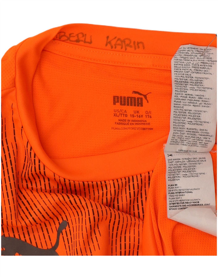 T-shirt chłopięcy Puma 15-16 lat XL, pomarańczowy, geometryczny poliester