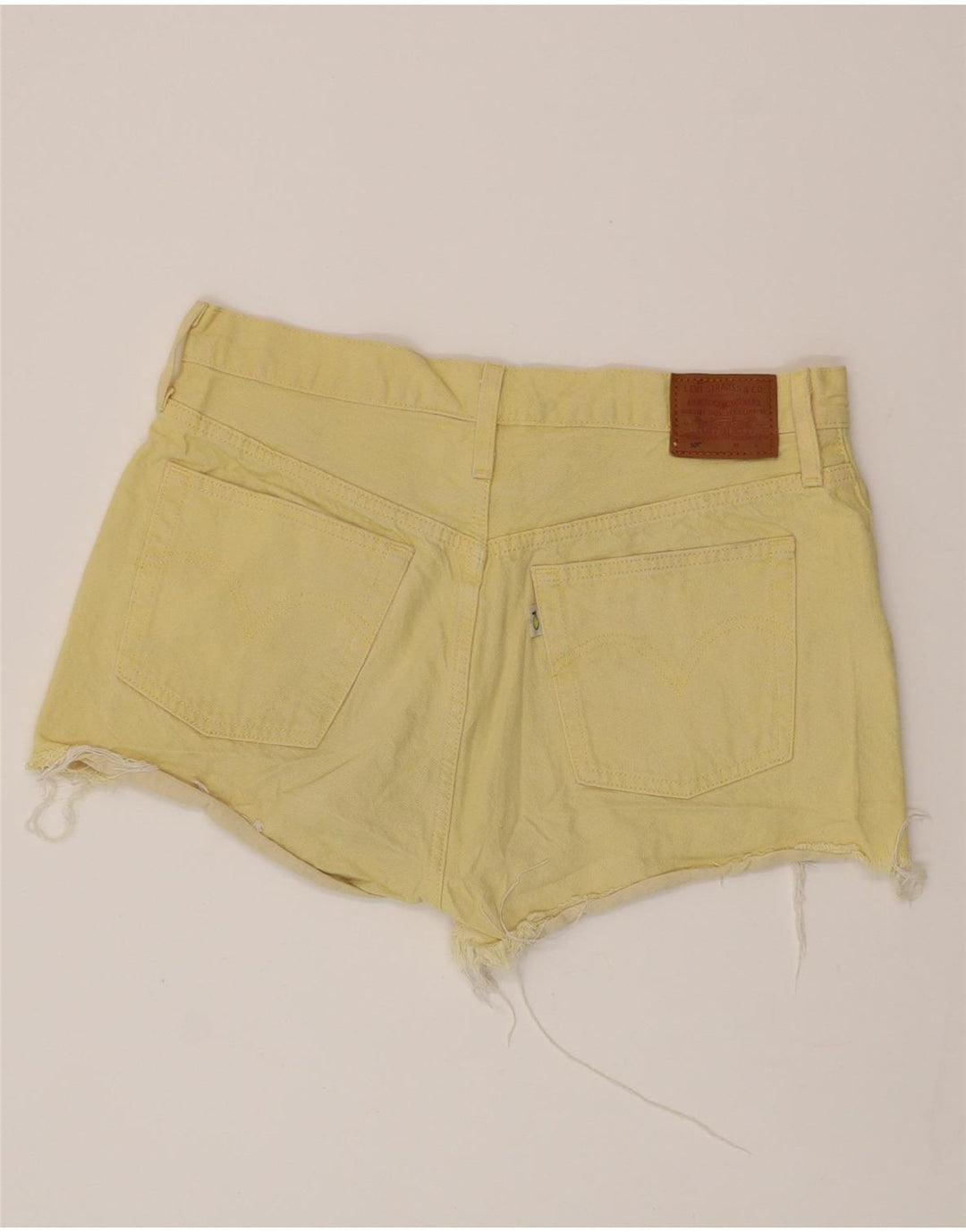 Damskie spodenki jeansowe LEVI'S 501 W32, duże, żółte, bawełniane
