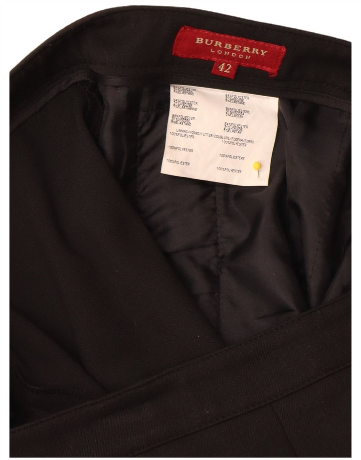 Damskie spodnie garniturowe Burberry Straight IT 42 Medium W32 L35 Czarny poliester