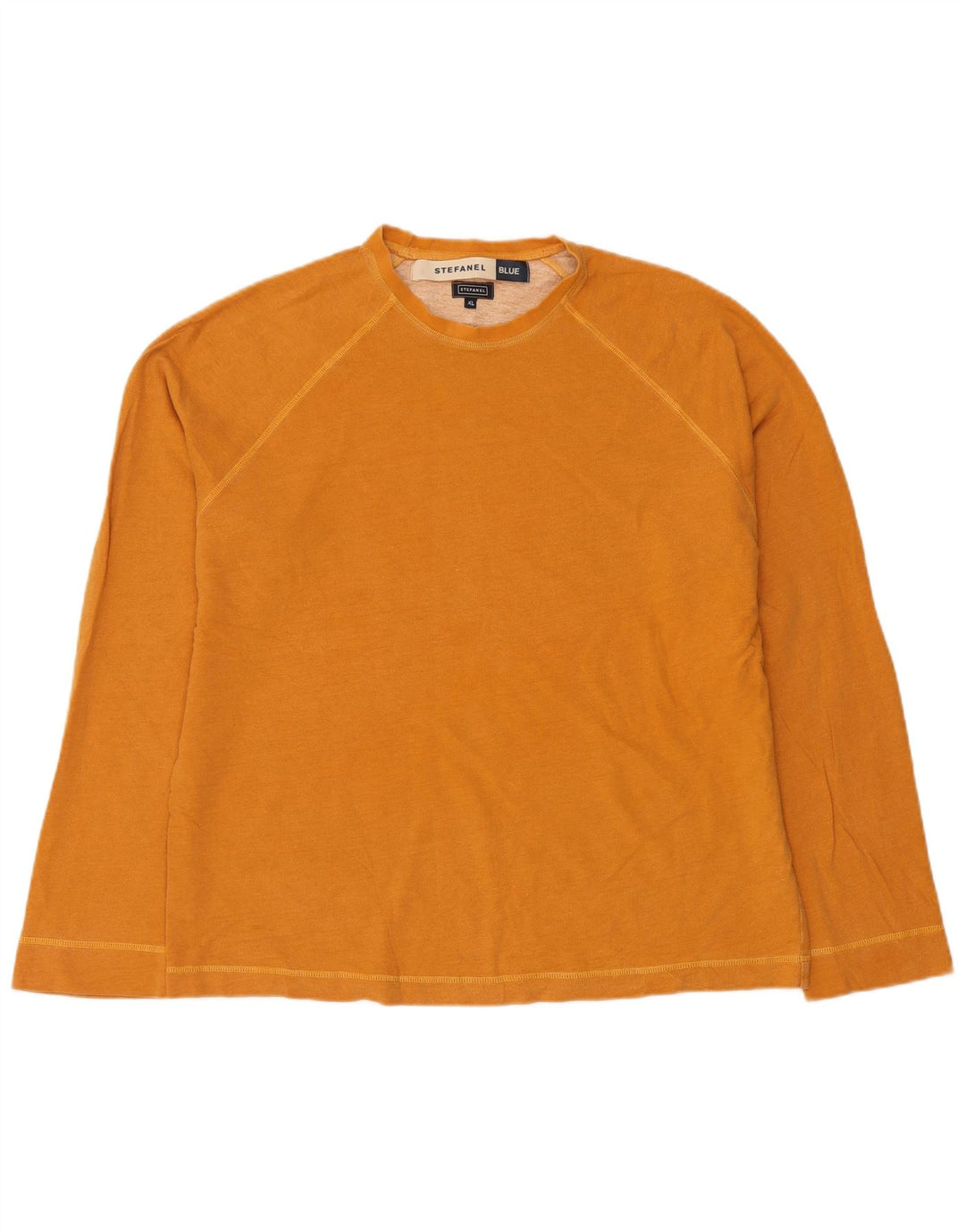 STEFANEL Bluza Męska Sweter XL Pomarańczowa Bawełniana