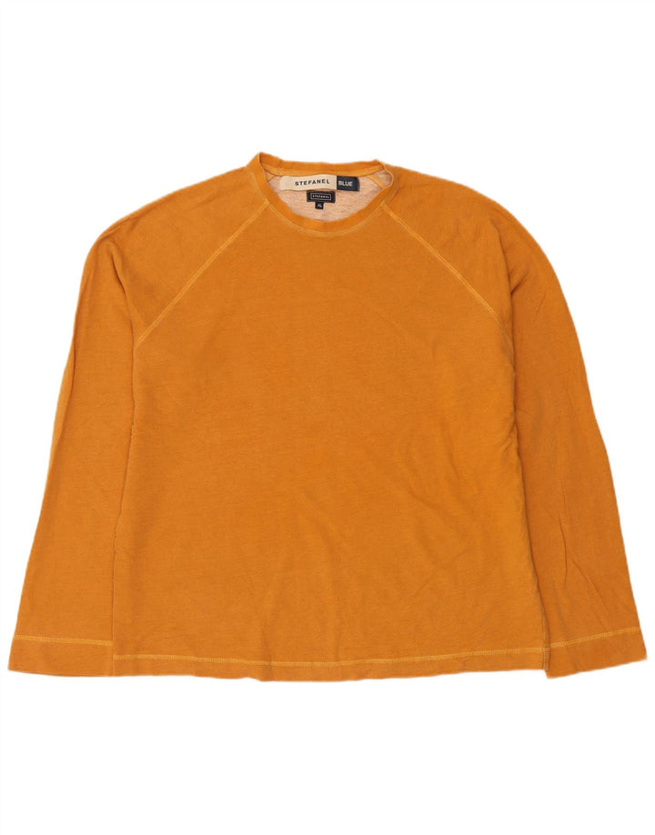 STEFANEL Bluza Męska Sweter XL Pomarańczowa Bawełniana