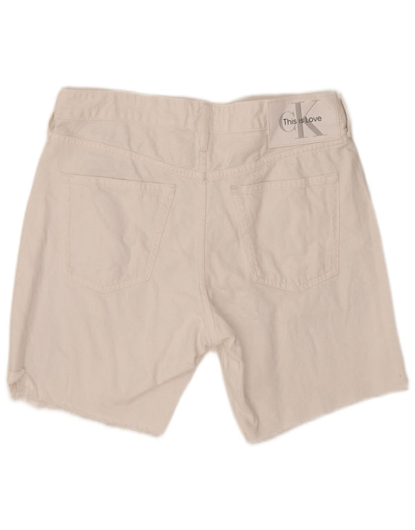 Męskie spodenki jeansowe CALVIN KLEIN Graphic W31 Średniobiała bawełna