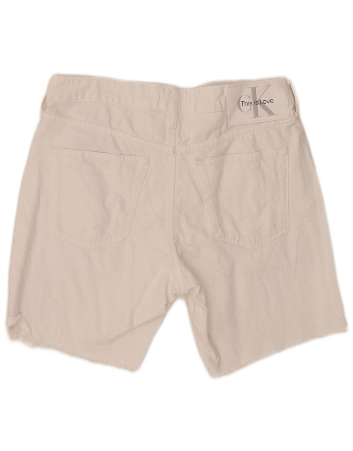 Męskie spodenki jeansowe CALVIN KLEIN Graphic W31 Średniobiała bawełna
