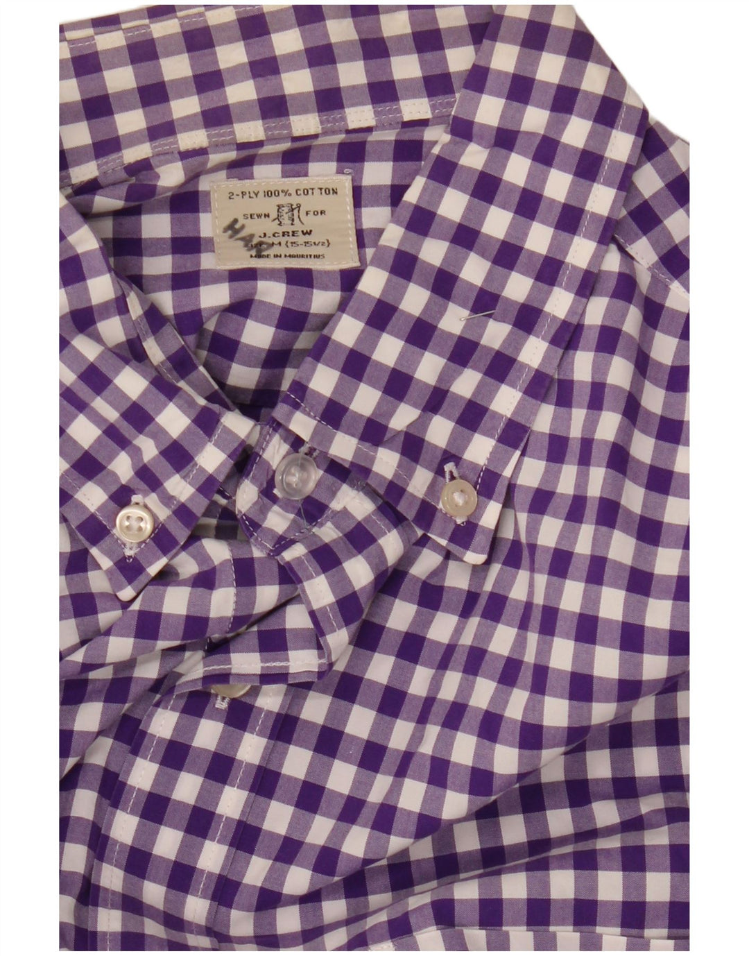 Koszula męska J. CREW, rozmiar 15, 1/2, bawełna w kratkę, średni fiolet