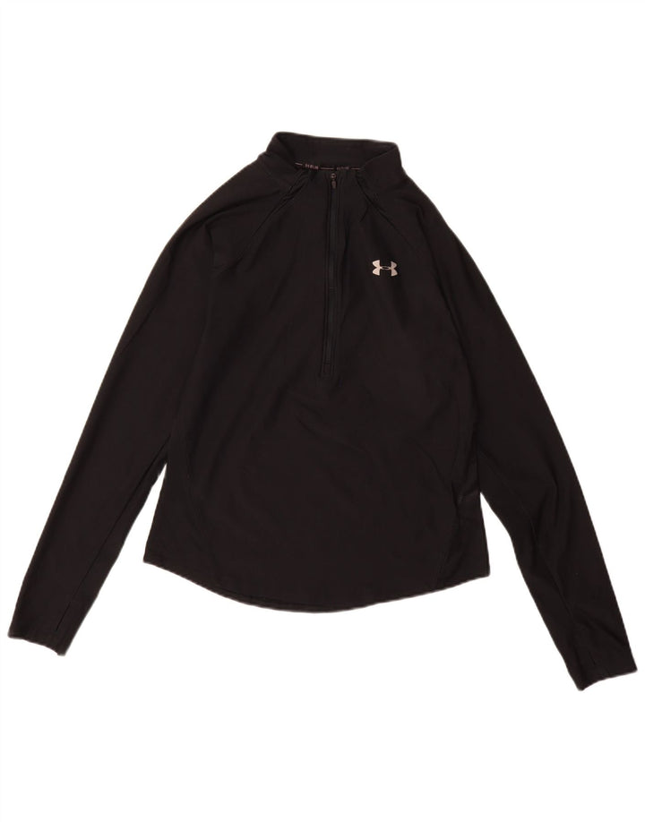 Damski top Under Armour Heat Gear z długim rękawem, UK 10, mały, czarny elastomer