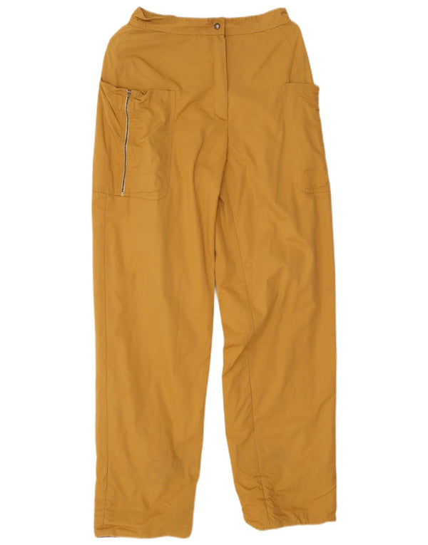 Vintage damskie proste spodnie na co dzień IT 42 Medium W24 L30 żółte