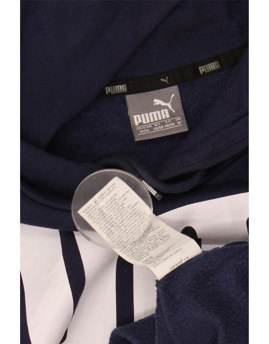 Męski sweter z kapturem Puma z grafiką, średni granatowy, bawełniany
