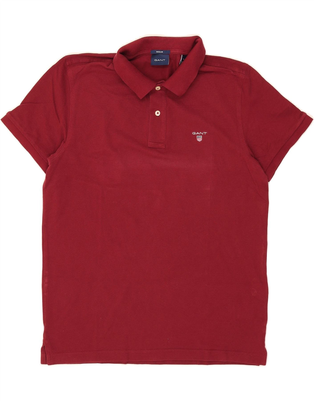 GANT Womens Regular Polo Shirt Large Burgundy Cotton Vintage Gant and Second-Hand Gant from Messina Hembry 