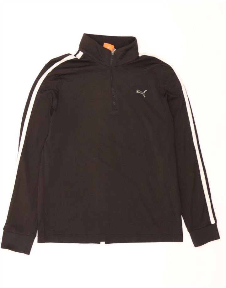 PUMA Mens Zip Neck Pullover Tracksuit Top Small Black Polyester Vintage Puma and Second-Hand Puma from Messina Hembry 