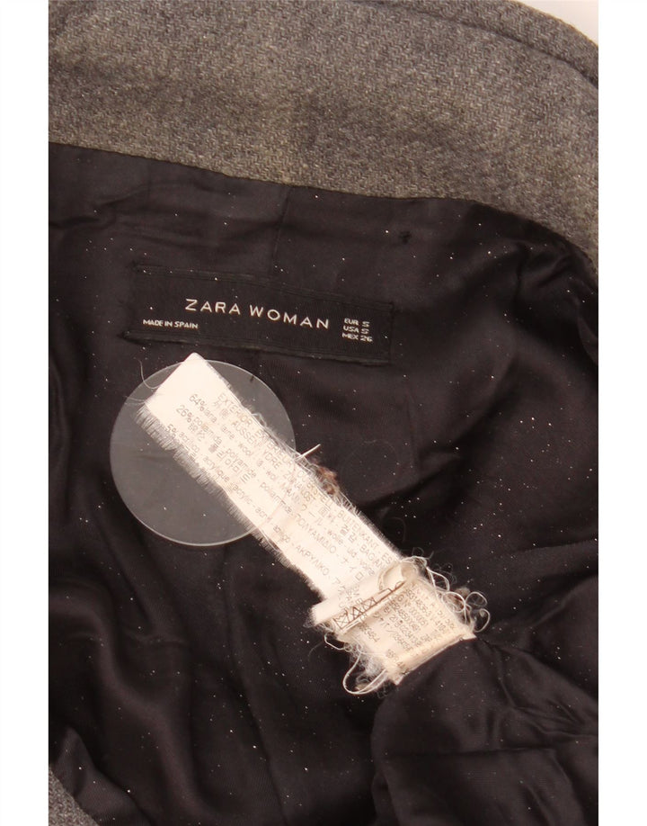 Damski płaszcz oversize Zara UK 10 Small, szara wełna