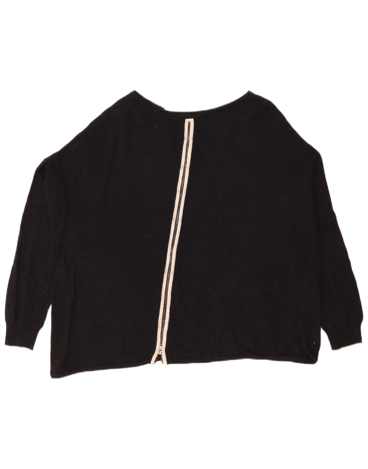 MINT VELVET Damski sweter z abstrakcyjnym wzorem i dekoltem w łódkę UK 10 Small Bl