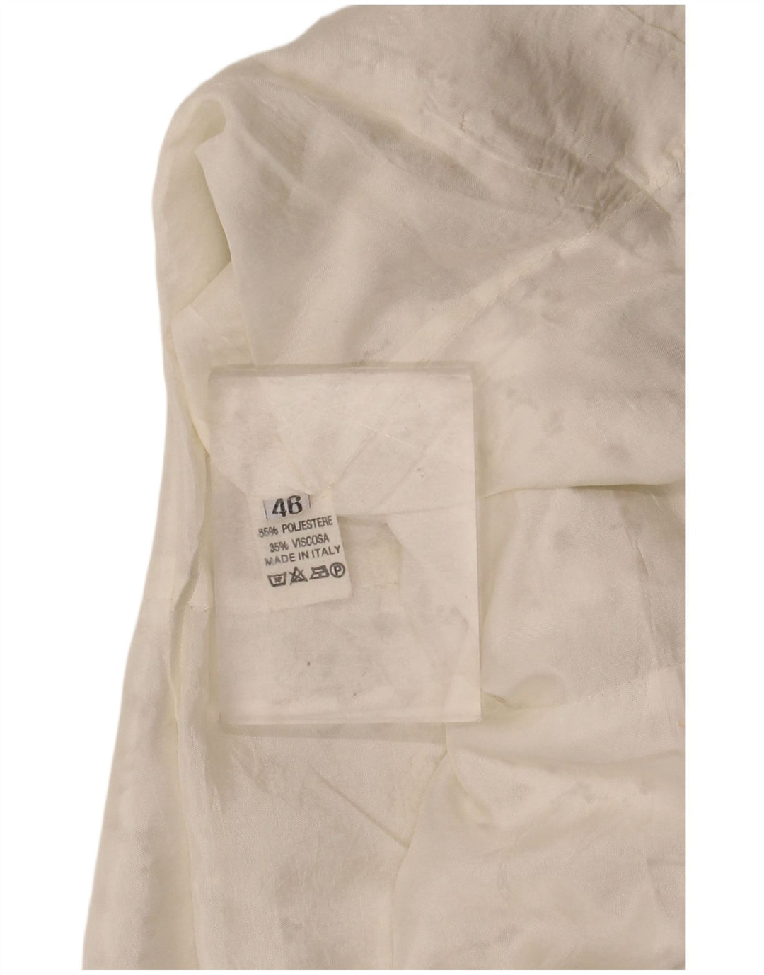 Damska bluzka koszulowa z krótkim rękawem VINTAGE IT 46, duża w kolorze złamanej bieli, w kwiaty