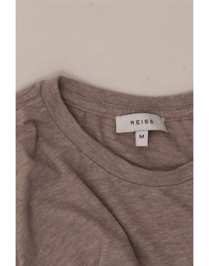 Męska koszulka T-shirt Reiss, średnio brązowa, nakrapiana