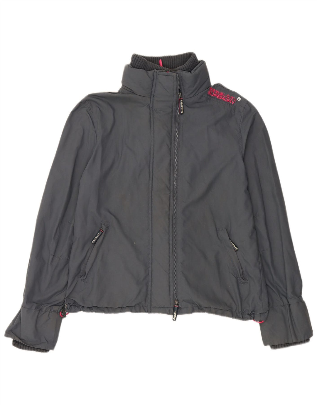 Damska wiatrówka przeciwdeszczowa Superdry UK 42 XL, szary nylon