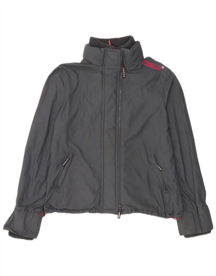 Damska wiatrówka przeciwdeszczowa Superdry UK 42 XL, szary nylon